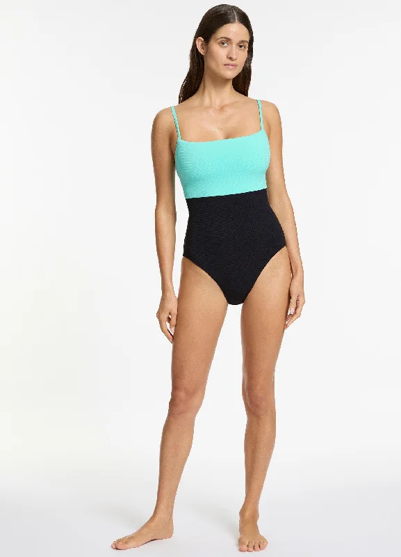 Versa Rib Minimal Tank One Piece - Black / Dolce