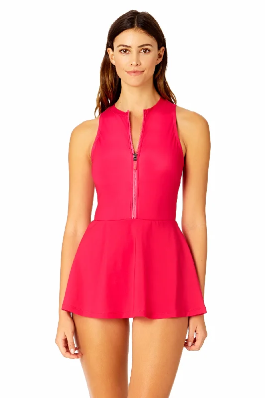 Women's Solid Athletic Swim Dress