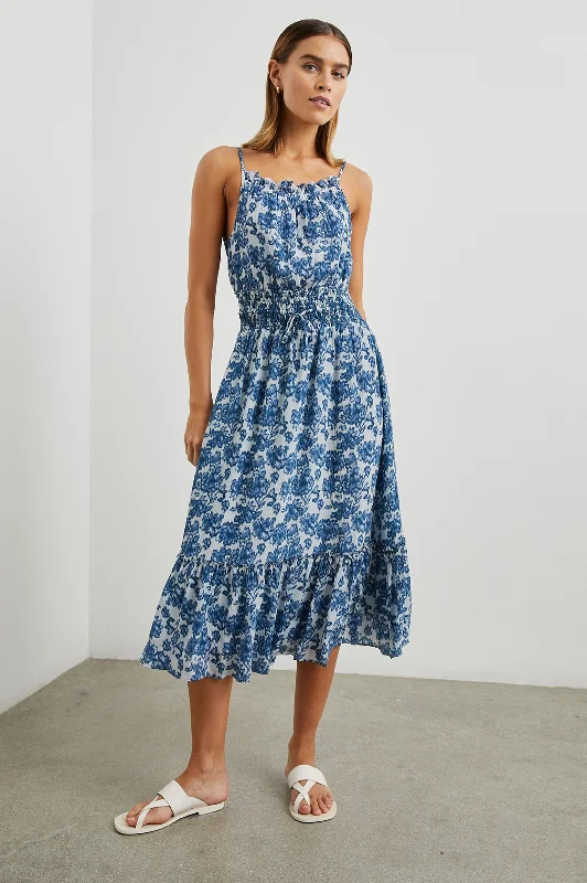 MAGDALENE DRESS - CHAMBRAY FLORAL