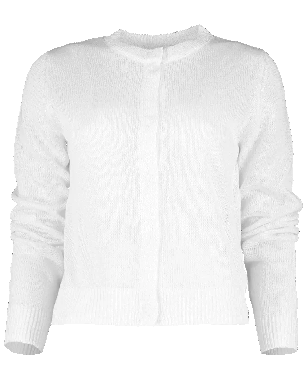 Linen Silk Paillette Cropped Cardigan