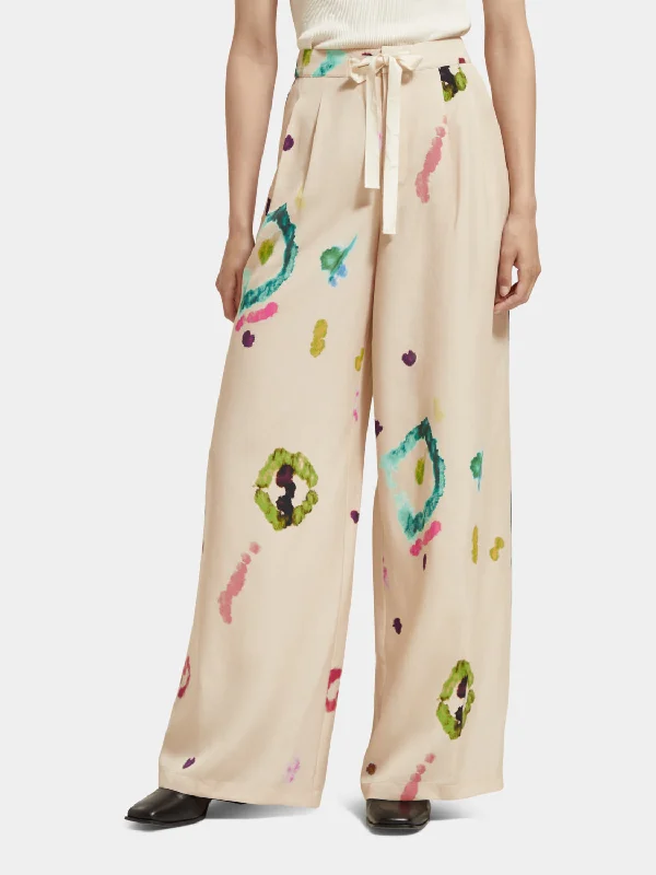 Eleni high-rise wide-leg printed pants