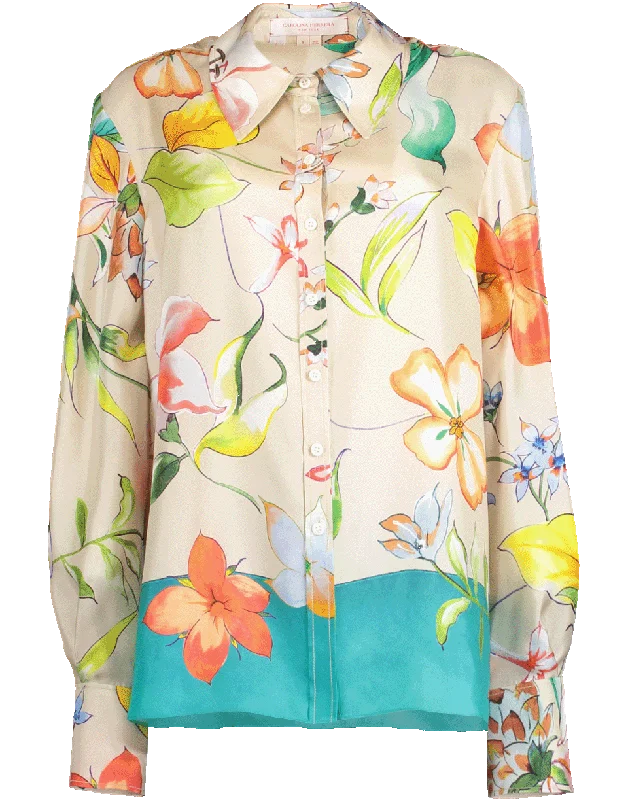 Oversized Border Floral Shirt