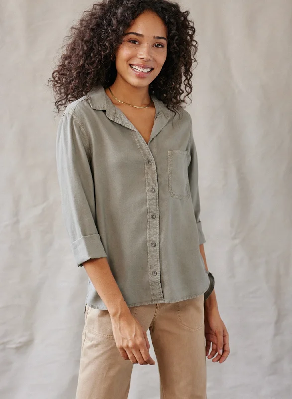 Shirt Tail Button Down - Soft Army