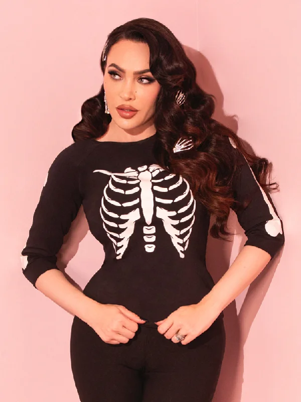 Wild Ways Top in Glow in the Dark Skeleton Print - Vixen by Micheline Pitt