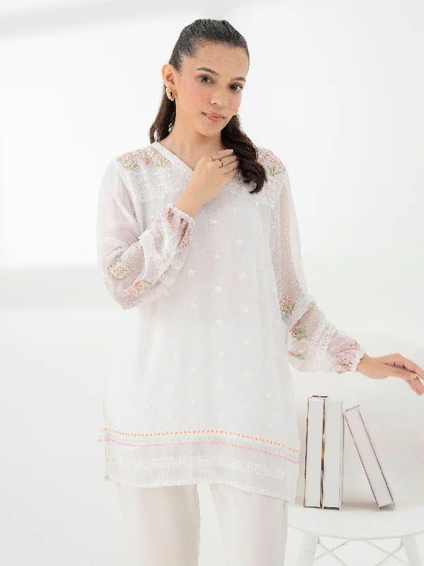 Embroidered Chiffon Top