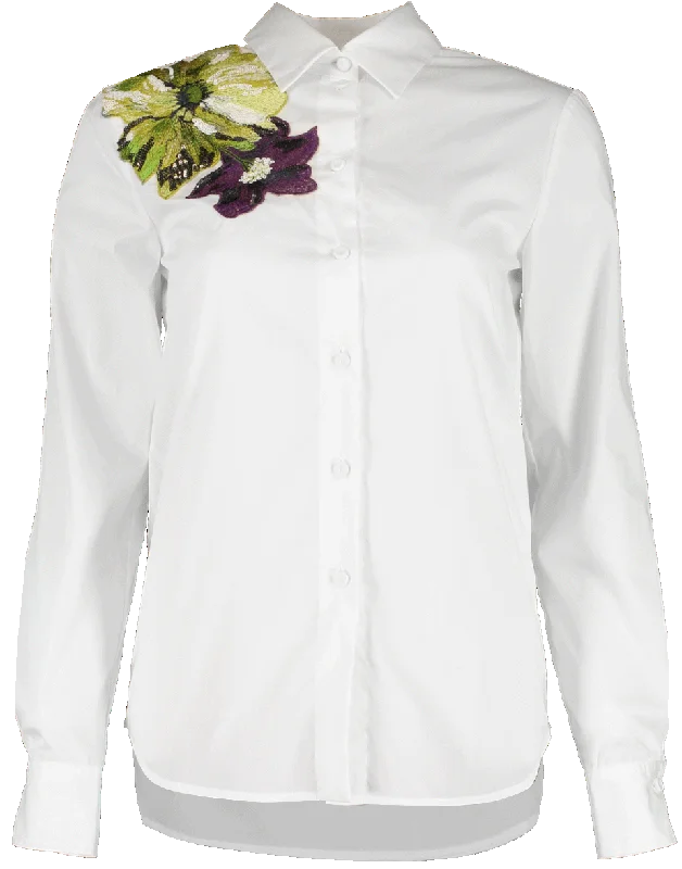 Monstera Embroidered Blouse