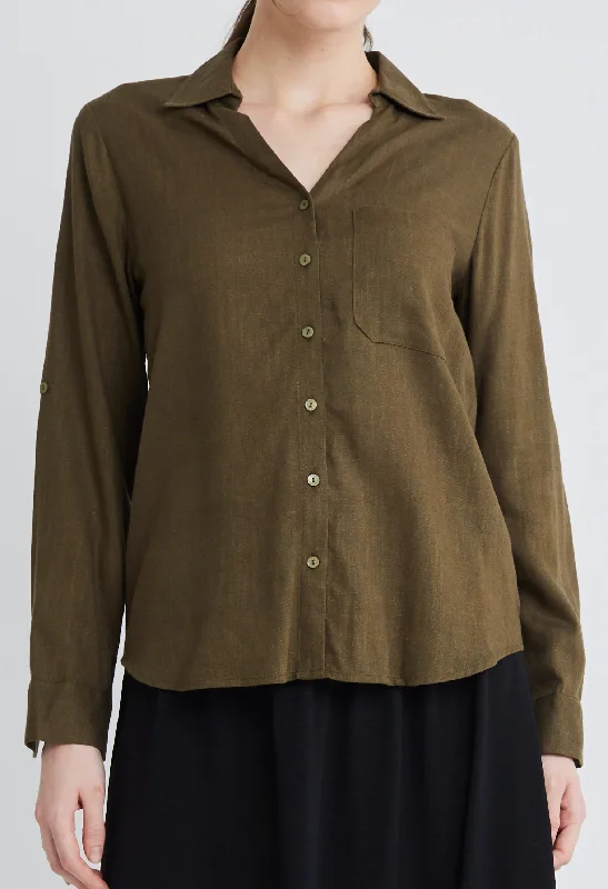 Linen Button Down Blouse