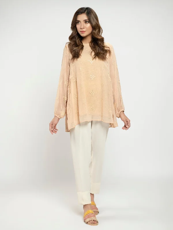 Embroidered Chiffon Top