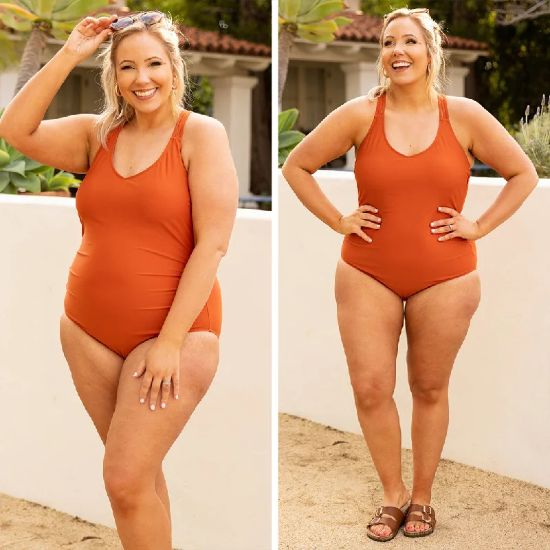 Meet You At The Lake Swimsuit, Burnt Orange