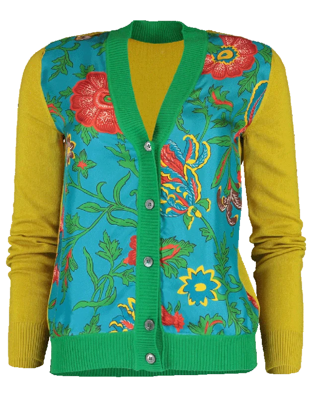 Silk Front Gemini Cardigan