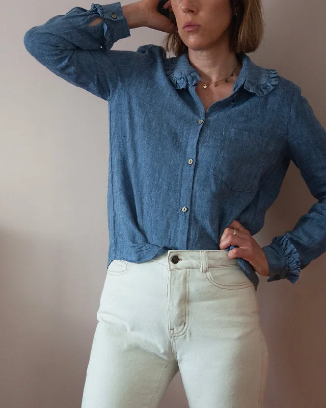 French Navy Belinda Button-up Shirt