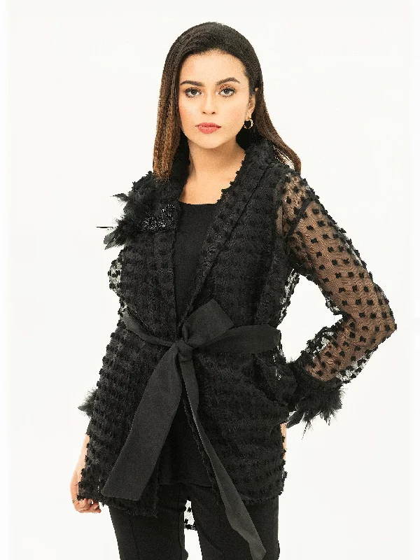 2 Piece Embellished Organza Cardigan