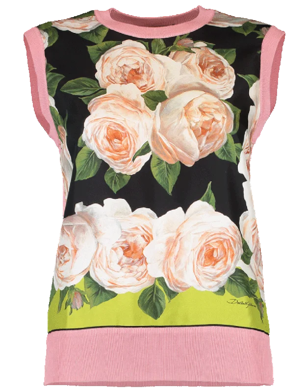 Silk Front Floral Tank