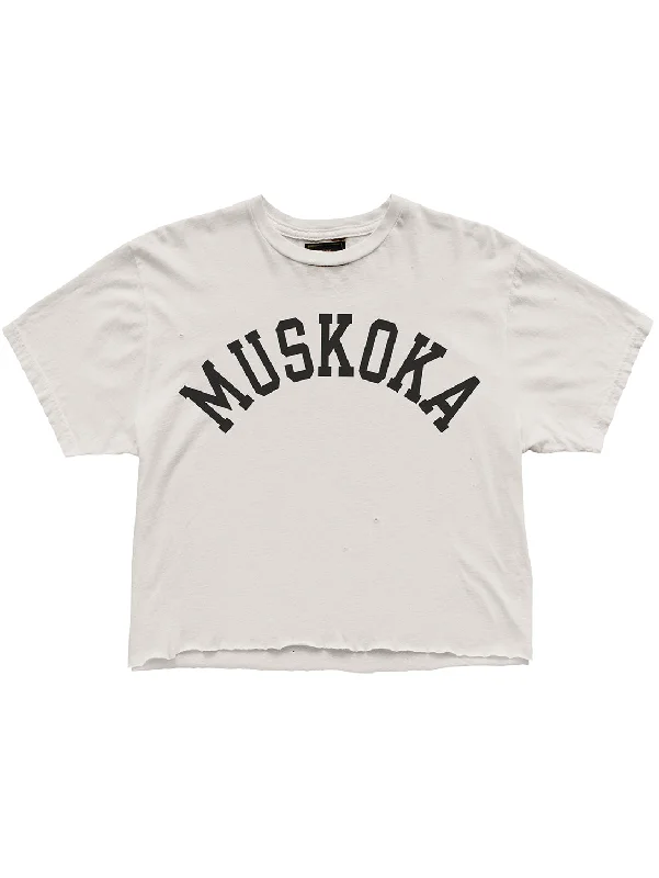 Muskoka Arch Boyfriend Crop T-Shirt - Vintage White