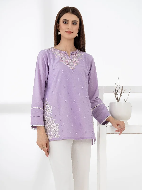 Cambric Kurti-Embroidered (Pret)