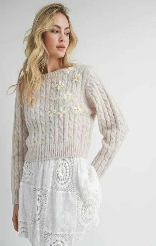 Lulu Embroidered Daisy Sweater