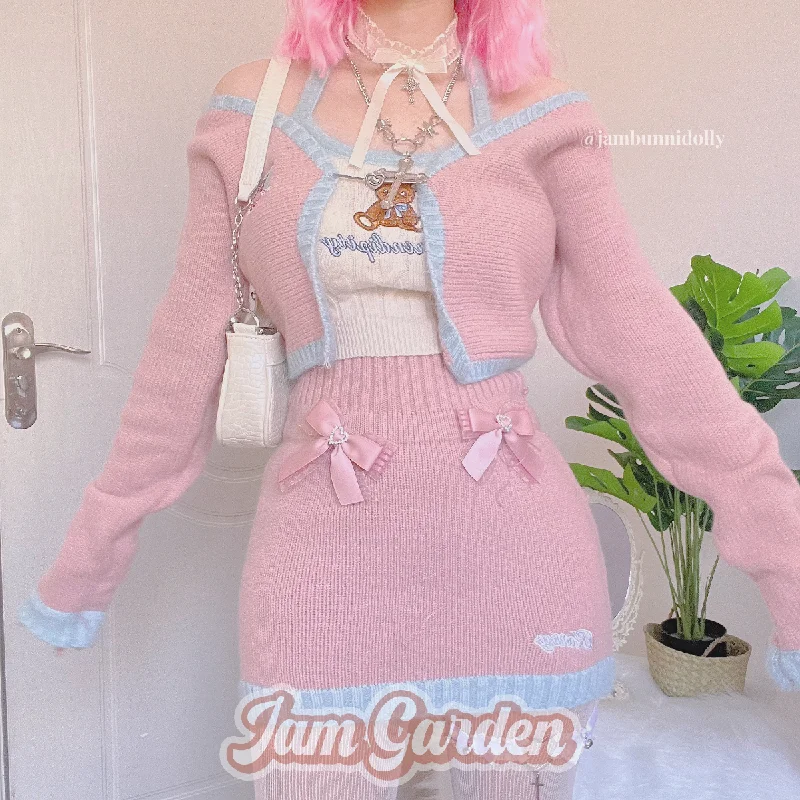 Pink Blue Knitted Set