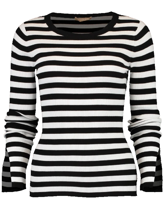 Slit Sleeve Striped Top