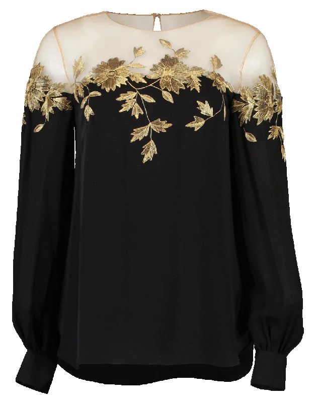 Illusion Gold Applique Blouse