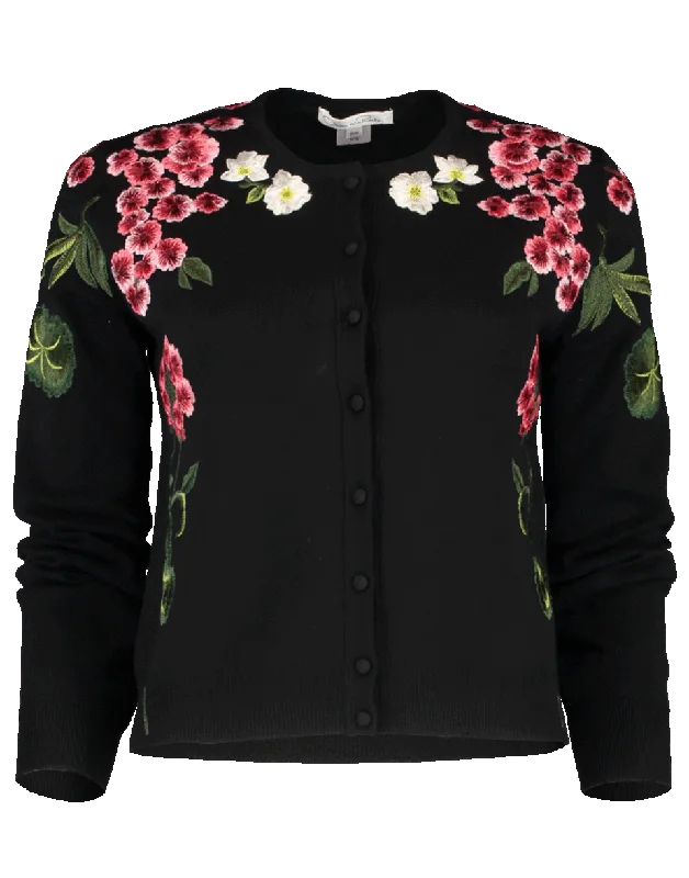 Floral Embroidered Cardigan