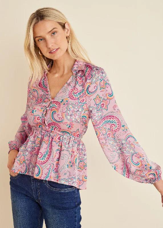 High-Low Blouse - Venetian Paisley