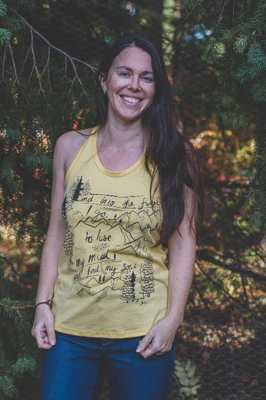 INTO THE FOREST - Women's Eco Racerback Tank Top - Yellow - SALE