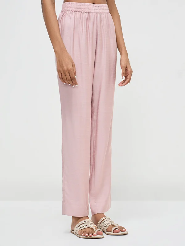 Zuba Dusty Pink High-Rise Ethnic Pants