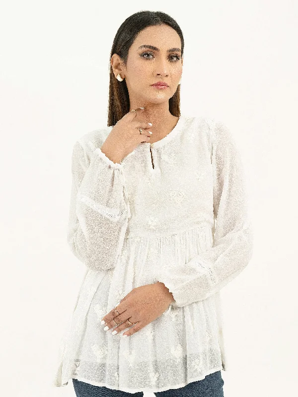 Chiffon Kurti-Embroidered (Pret)