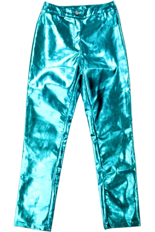 AMY LYNN - Lupe Blue Metallic Trousers