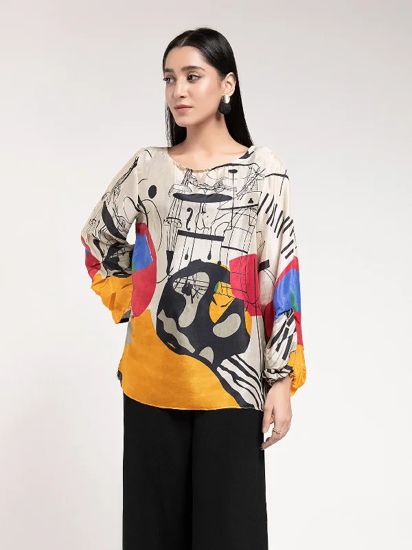 Printed Silk Top