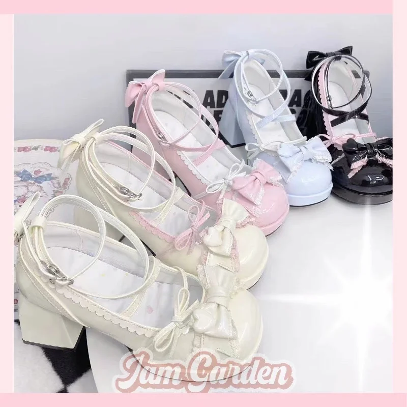 Lolita Shoes Mary Jane Waterproof Platform Chunky High-Heeled Shoes Strap Sweet Girly Lolita Shoes