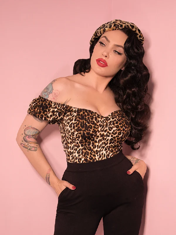 COMING BACK SOON - Powder Puff Top in Wild Leopard Print - Vixen by Micheline Pitt