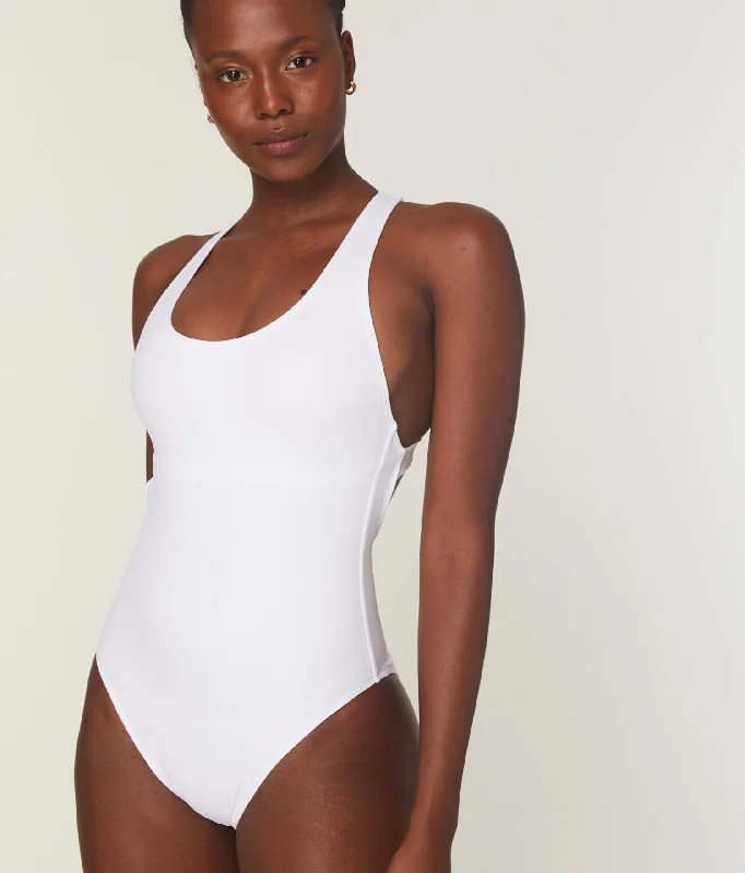 The Tulum One Piece - Eco Nylon - White - Long Torso