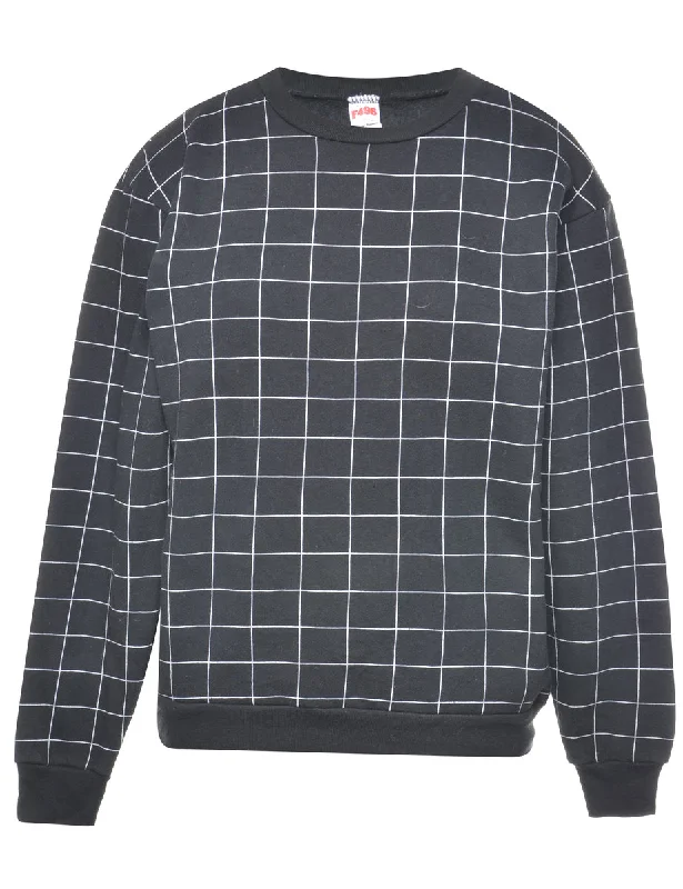 Checked Printed Sweatshirt - S