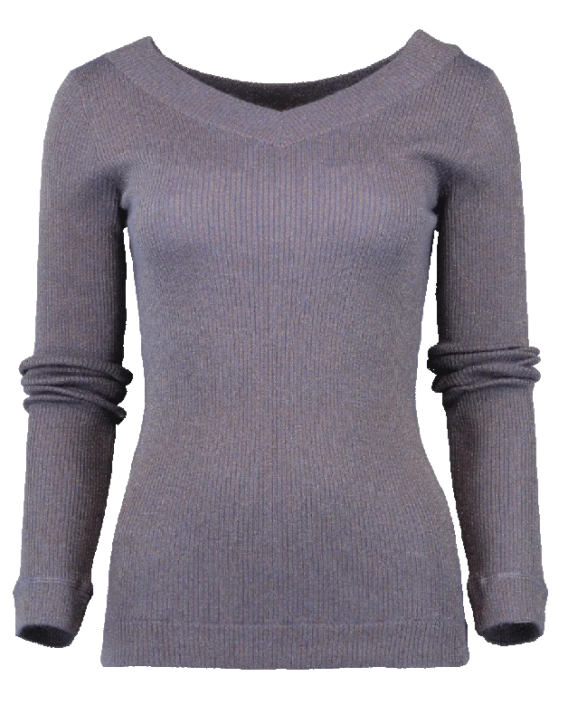 Ribbed Lurex Pullover