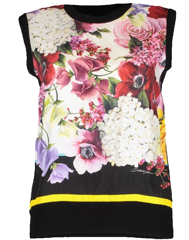 Silk Floral Front Tank