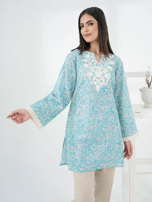 Cambric Kurti-Embroidered (Pret)