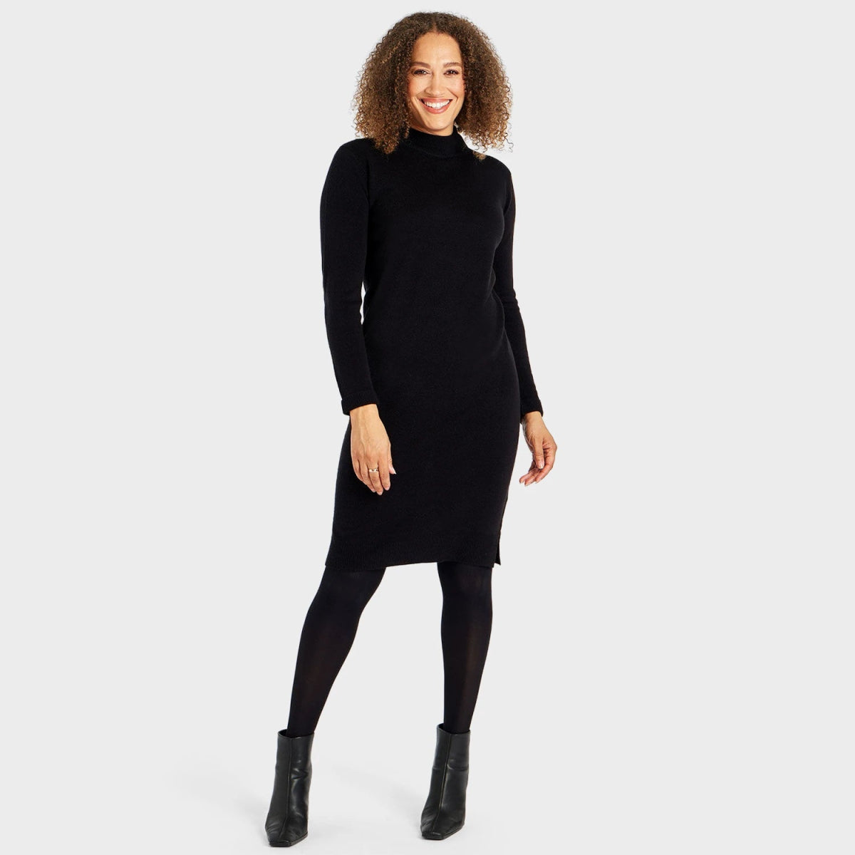 Ex Store Ladies Black Knitted Dress